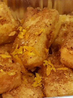 Una foto de Variación de leche frita con naranja