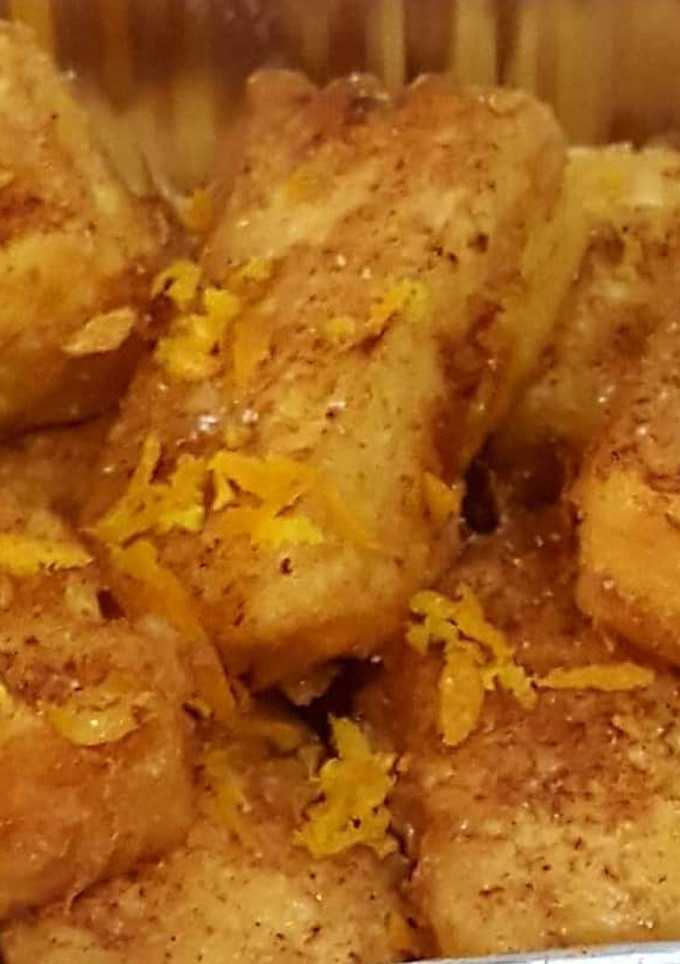 Una foto de Variación de leche frita con naranja