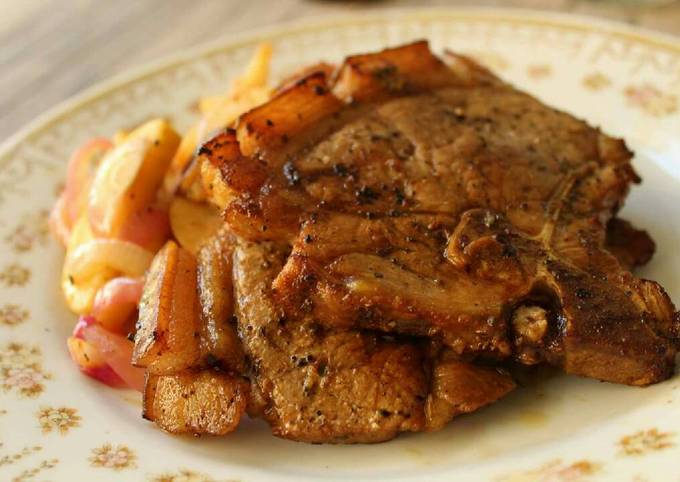 Easiest Way to Make Perfect Grilled Pork Chops with Sauted Apples