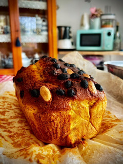 Una foto de Bizcocho de calabaza con pasas y frutos secos
