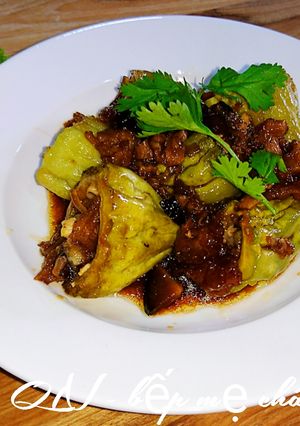 Hình của món Khổ qua nhồi kho chay.