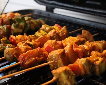 How To Serving Recipe Vegetable Paneer Tikka Grill Delicious and Healthy