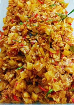 Foto resep Kering tempe dan kulit pangsit simpel