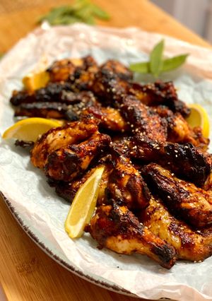 A picture of Chicken Wings in Air Fryer with Special Marinade.