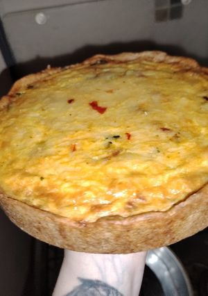 Una foto de Tarta de Zapallito, Queso y Panceta