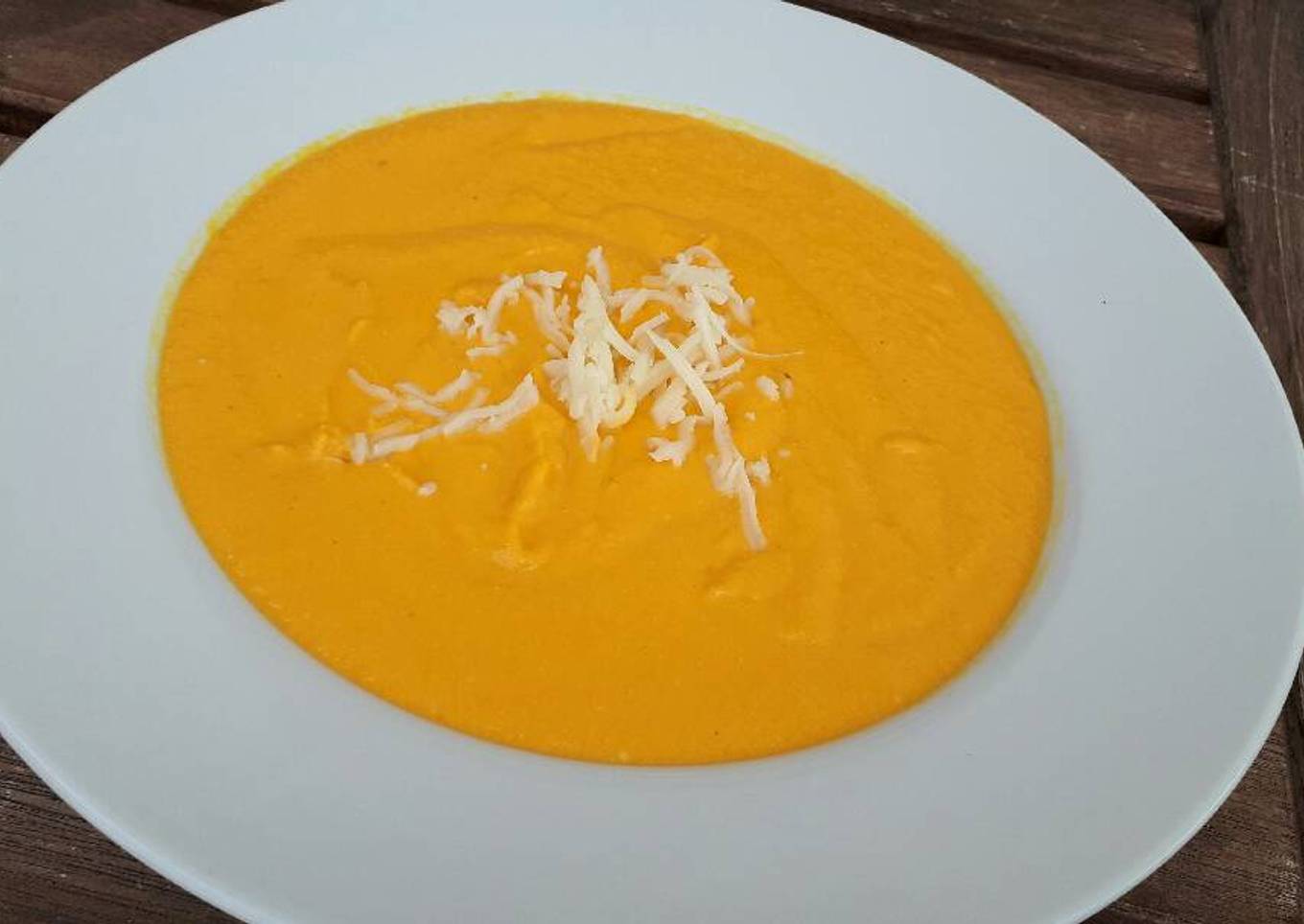 Crema de calabaza especial, con zanahoria, jengibre y naranja
