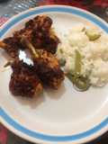 Pollo adobado en seco en olla de presión