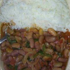 A picture of Rice and beans.
