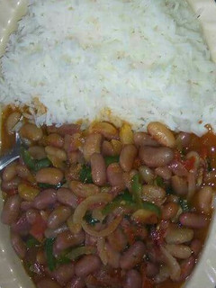 A picture of Rice and beans.
