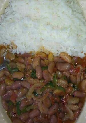 A picture of Rice and beans.