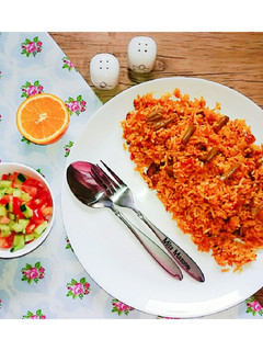 عکسی از دستور لوبیا پلو