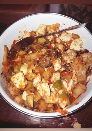 Foto resep Sambel goreng kentang rempelo ati & telur putih pedas