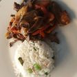 Saltado de corazón de pavo