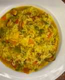 Arroz con mejillones y curry