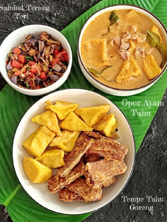Cara Gampang Menyiapkan Tempe Tahu Goreng,Opor Ayam Tahu,Sambal Terong teri Ekonomis Untuk Dijual