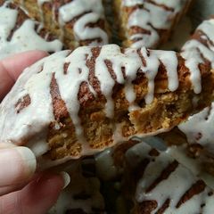 A picture of Vickys Cinnamon Glazed Scones, GF DF EF SF NF.