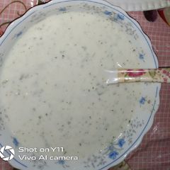 A picture of Hari chutney ka raitaa.