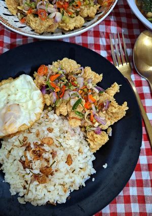 Foto resep Dori Sambal Matah + Nasi Daun Jeruk