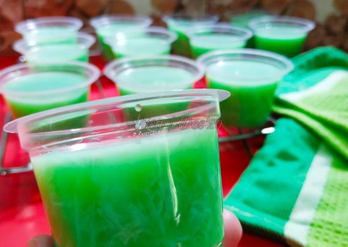 Agar pandan santan / puding pandan santan