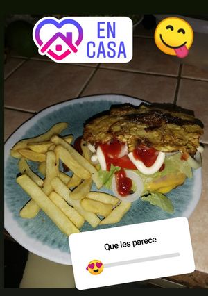 Una foto de Hamburguesa de patacón