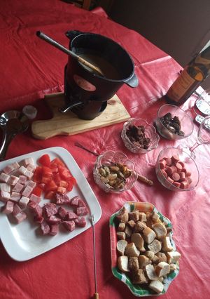 Una foto de Fondue de queso