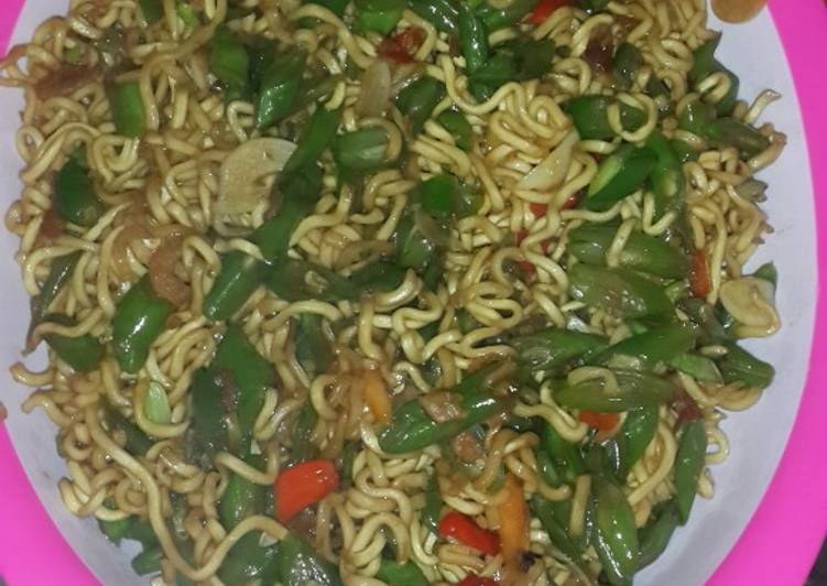 Resep Oseng buncis dan mie pedas Anti Gagal