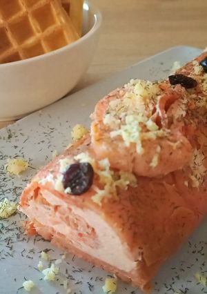 Une photo de Bûche truite fumée au citron