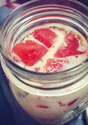 Foto resep Watermelon Berry Overnight Oatmeal