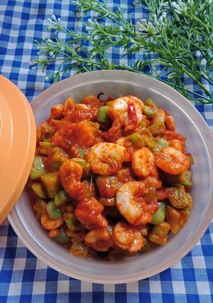 Foto resep Balado udang tomat ijo