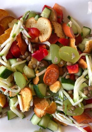 A picture of Grape & Paprika Sausage Salad.