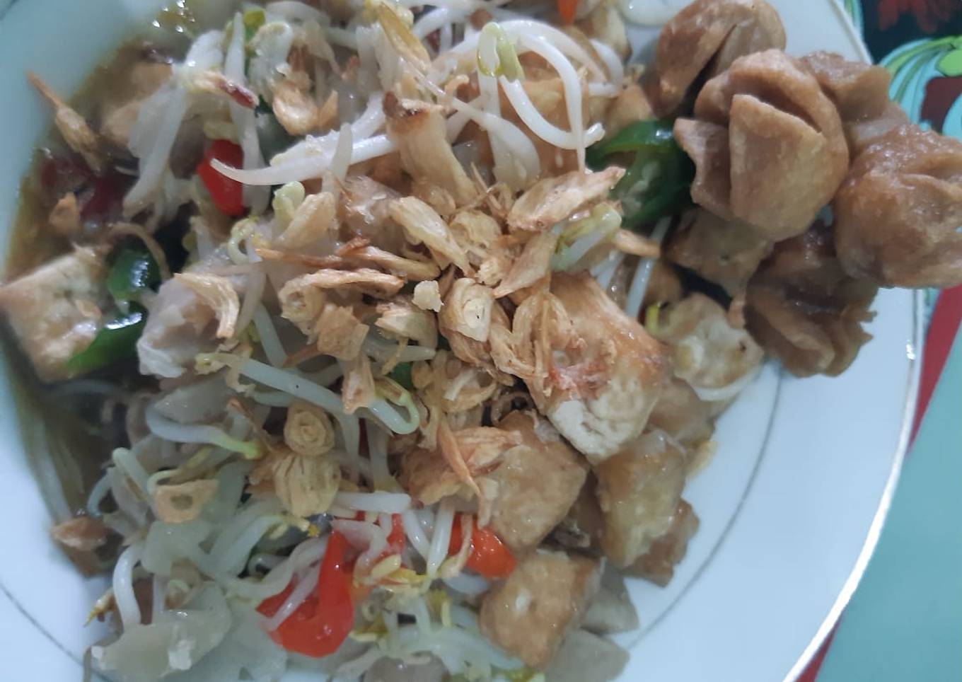 Tumis bakso Tahu toge