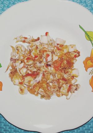Foto resep Cumi asin pedas