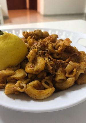 صورة لوصفة مكرونيه دجآج والموزيلآ 🥄🍜