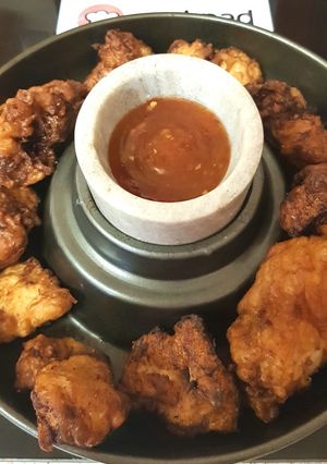 A picture of Buttermilk fried Chicken thighs. 😉.