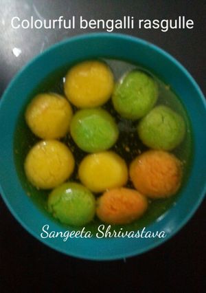 A picture of Colourful Bengali Rasgulle.