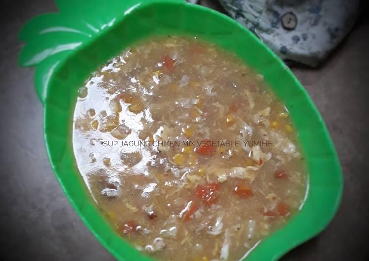 Resep Sup jagung chiken mix vegetable yumih, Lezat Sekali