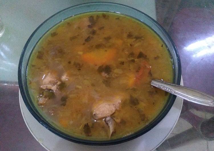 Proses mengolah Sup ayam seger begizi Lezat