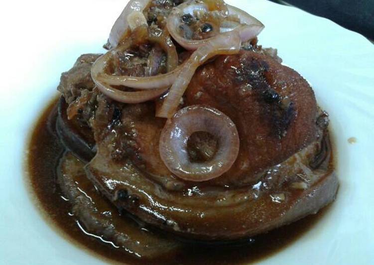 Recipe of Ultimate Marinated pork chops on soy sauce (Bistek)