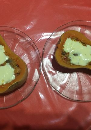 Una foto de Zapallo relleno con queso fresco