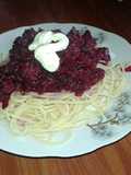 Guiso vampiro (de betarraga). Receta de mi madre :)