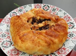Una foto de Galette de Puerros, Portobellos y Rulo de Cabra en Airfryer