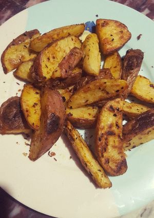 A picture of Pitato wedges#eid ke pakwan.