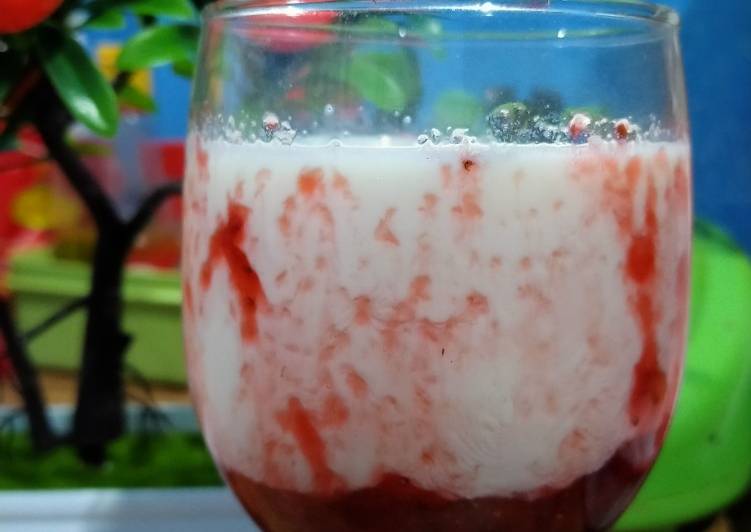 Bahan Strawbery milk jam with jelly 👍 | Cara Masak Strawbery milk jam with jelly 👍 Yang Bisa Manjain Lidah