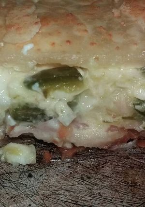 Una foto de Tarta de zapallito y jamón