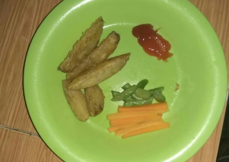 Cara Memasak Fried potato wedges yang Renyah