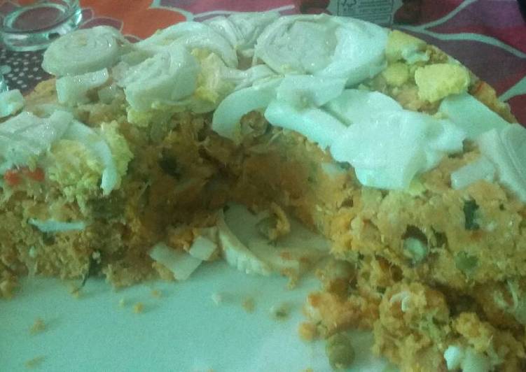 Cuscuz com ovos e palmito