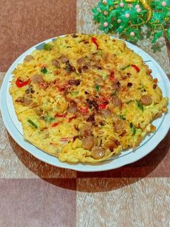 Foto resep Telur Dadar Sosis Makaroni