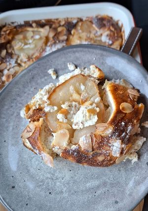Une photo de Gâteau aux poires et au fromage blanc