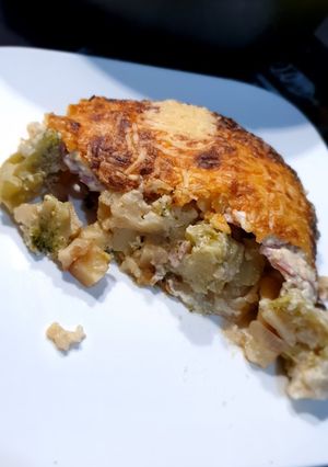 Une photo de Gratin de choux fleur et brocoli sauce fromagère