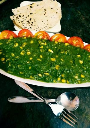 A picture of Palak corn.